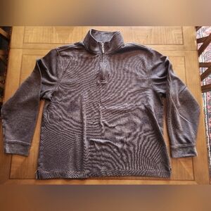 Van Heusen Gray Quarter Zip Knit Cotton Poly Blend Easy Care 2XL